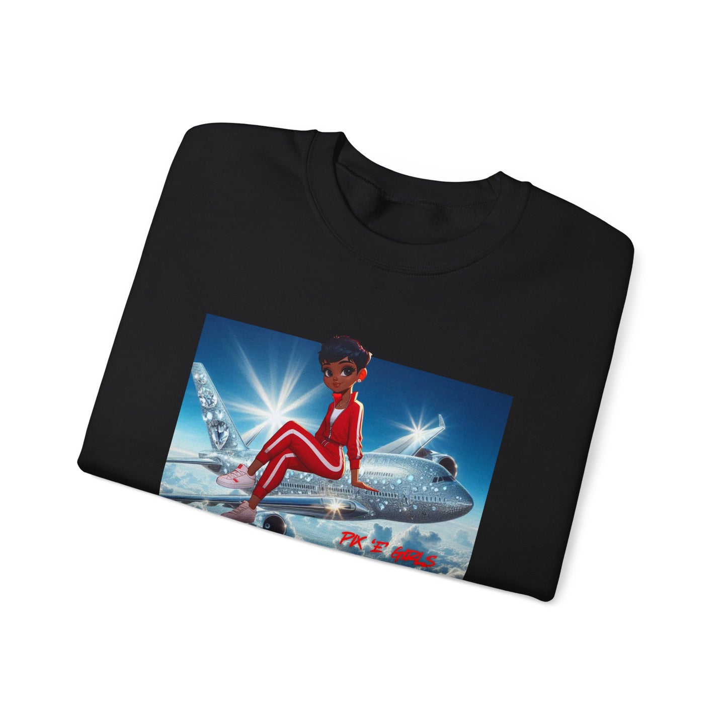 Pix’E’ Girls Do Flights Not Feelings Unisex Heavy Blend™ Crewneck Sweatshirt