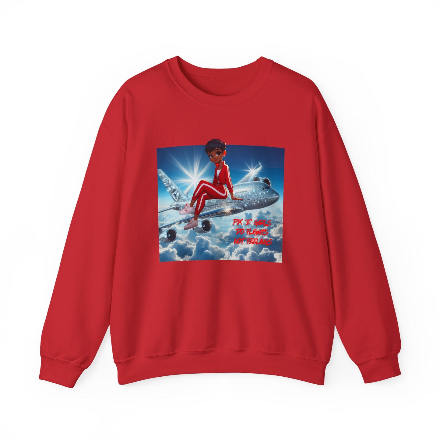 Pix’E’ Girls Do Flights Not Feelings Unisex Heavy Blend™ Crewneck Sweatshirt