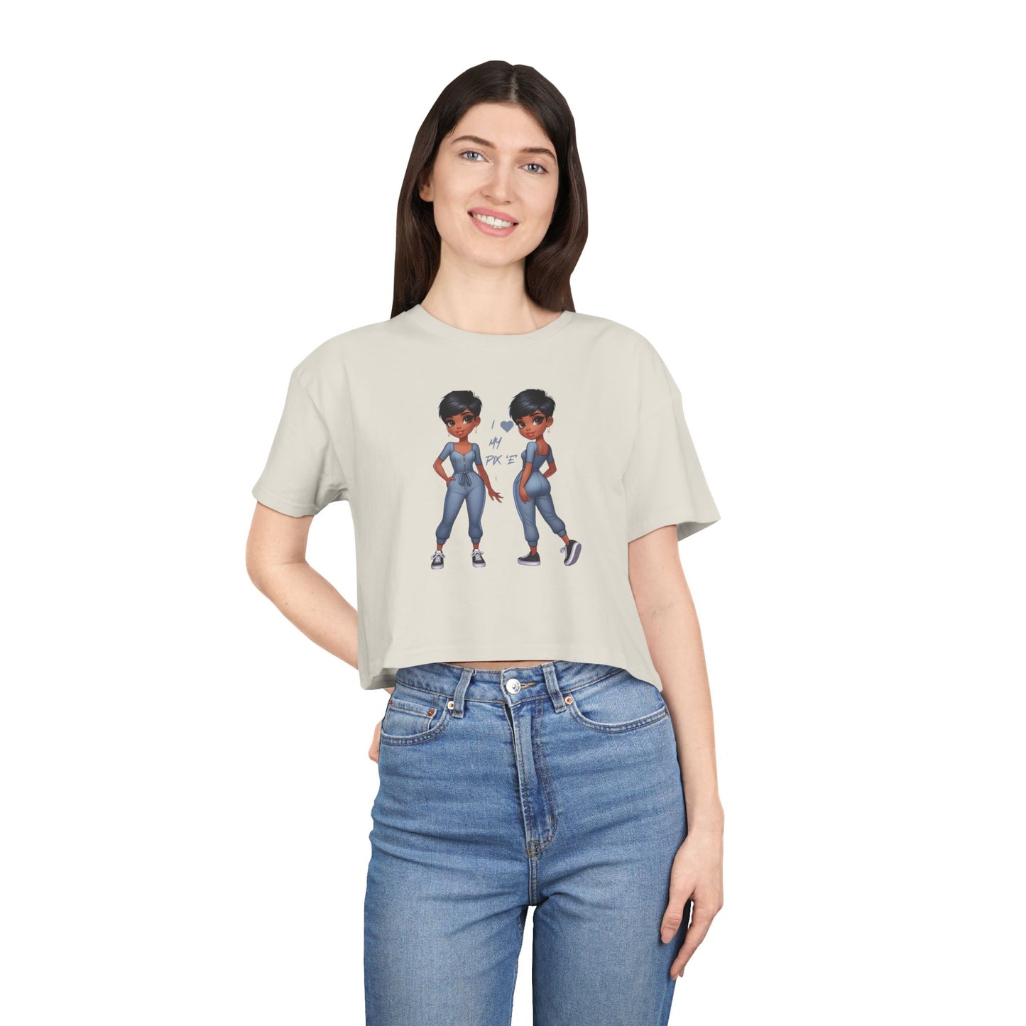 I Love My Pix 'E’ Unisex Crop Tee