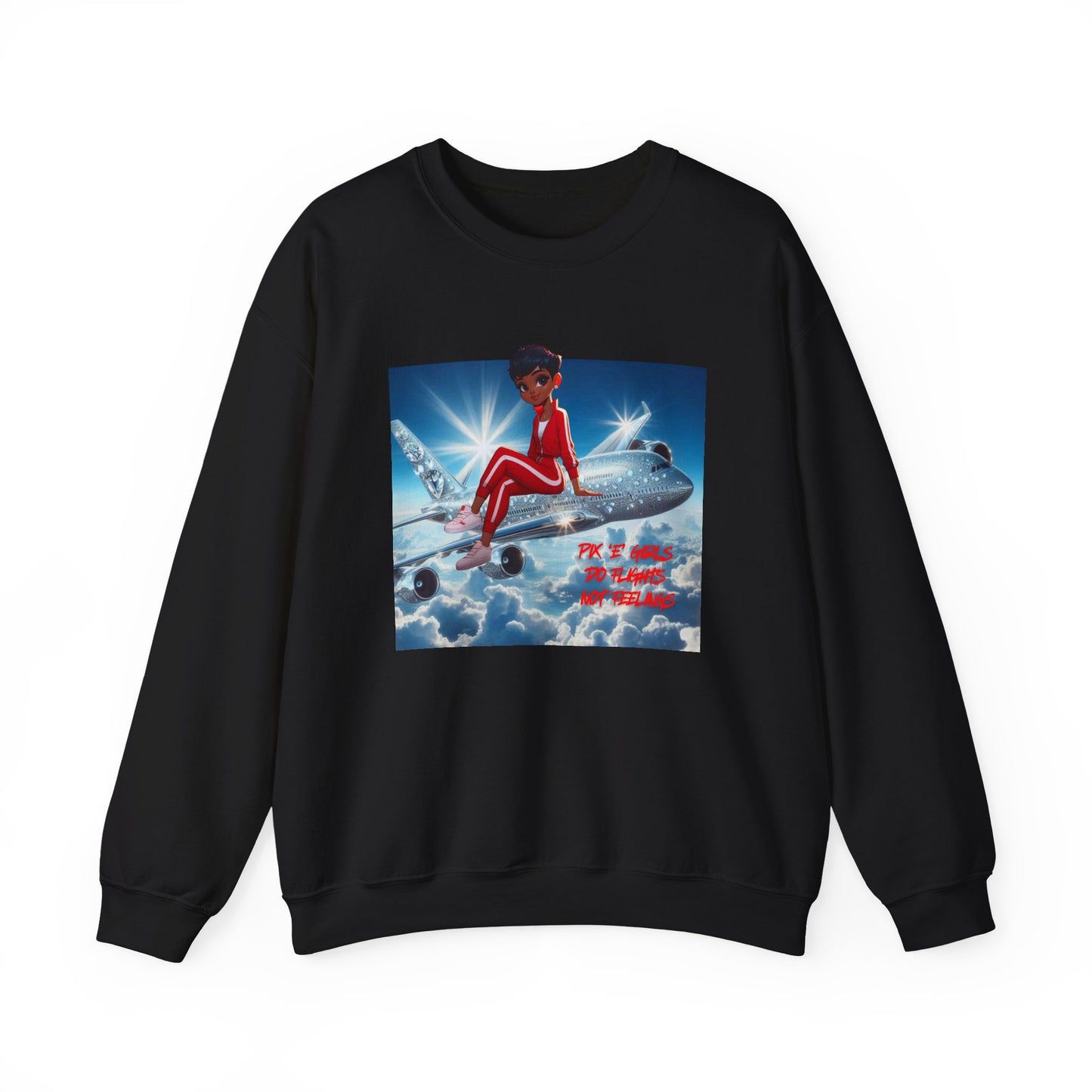 Pix’E’ Girls Do Flights Not Feelings Unisex Heavy Blend™ Crewneck Sweatshirt