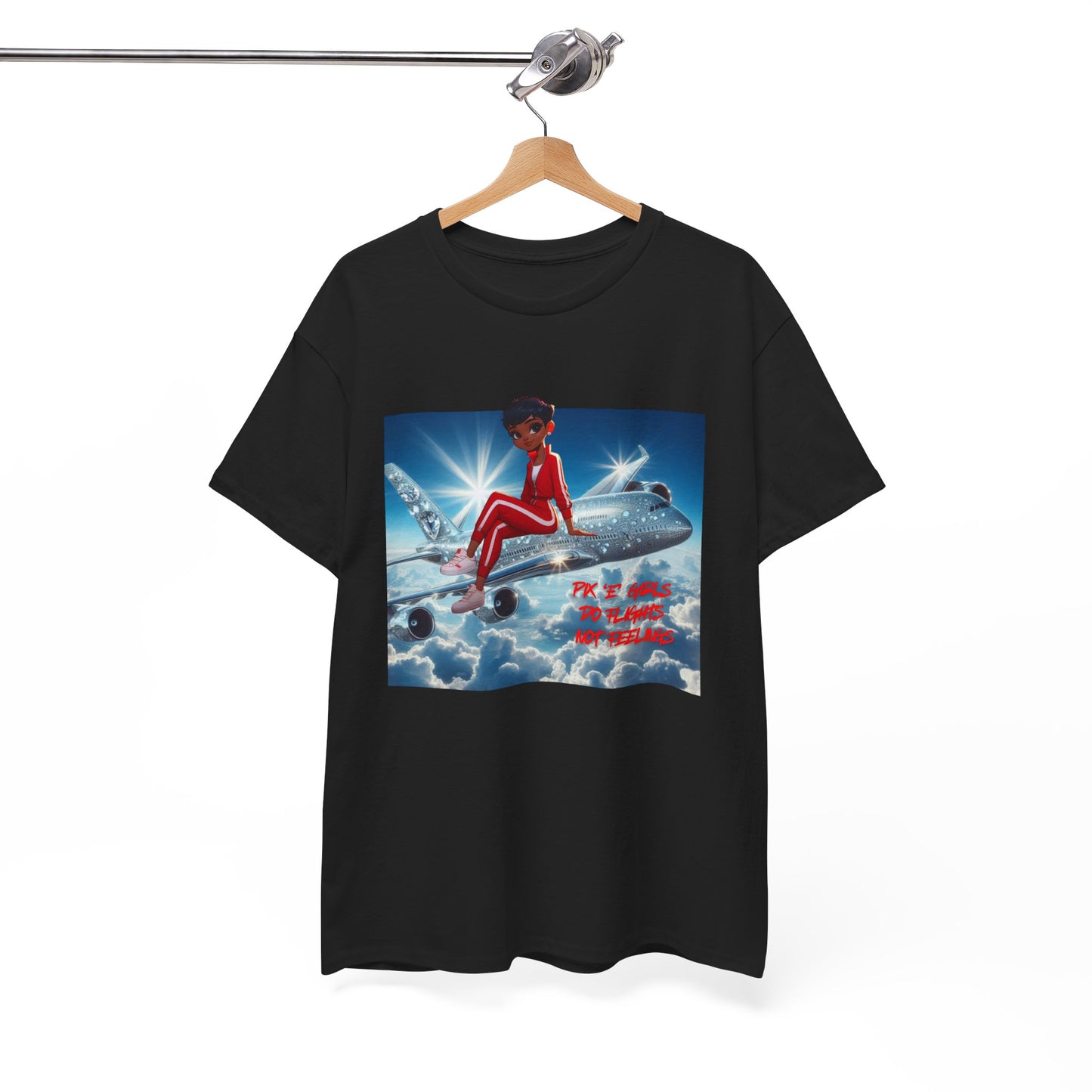 Pix’E’ Girls Do Flights Not Feelings Unisex Heavy Cotton Tee