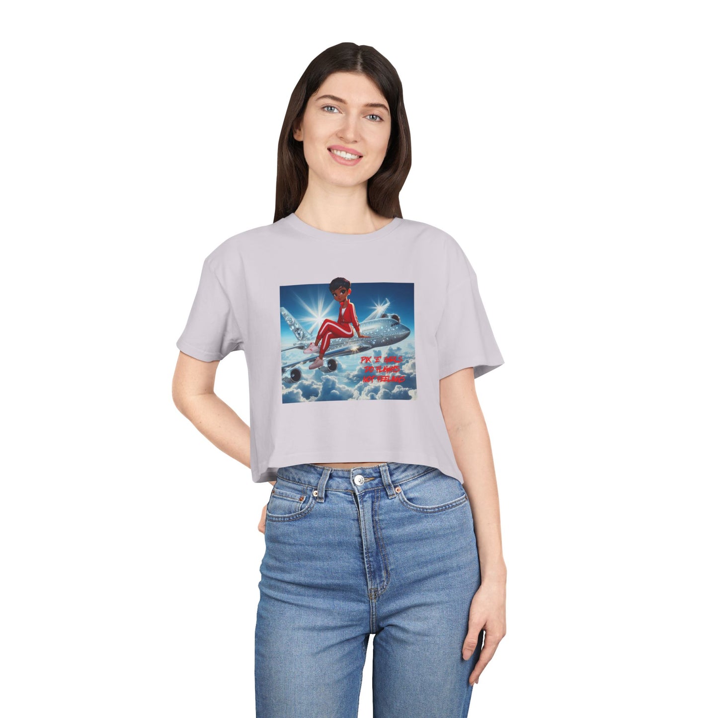 Pix’E’ Girls Do Flights Not Feelings Unisex Crop Tee