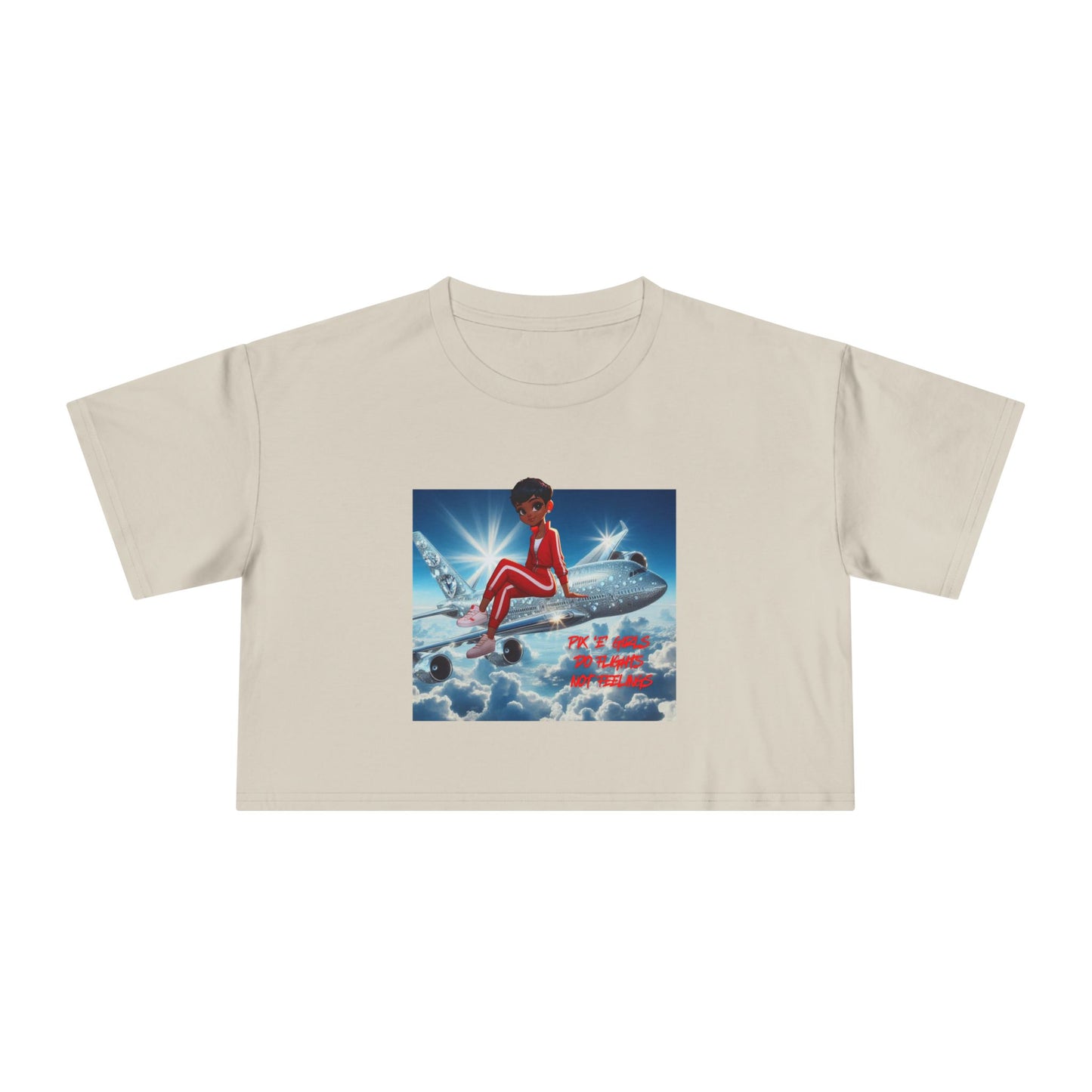 Pix’E’ Girls Do Flights Not Feelings Unisex Crop Tee