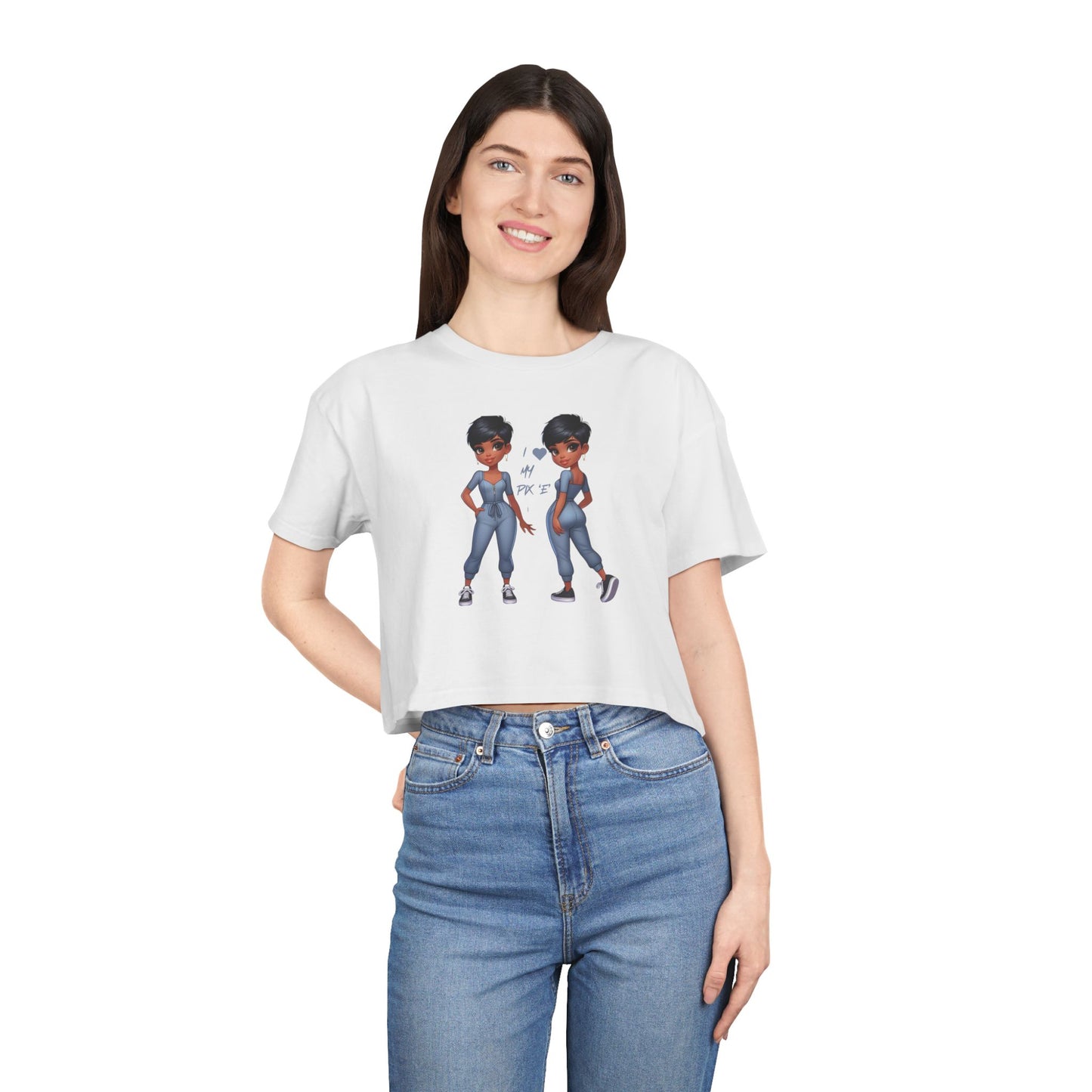 I Love My Pix 'E’ Unisex Crop Tee