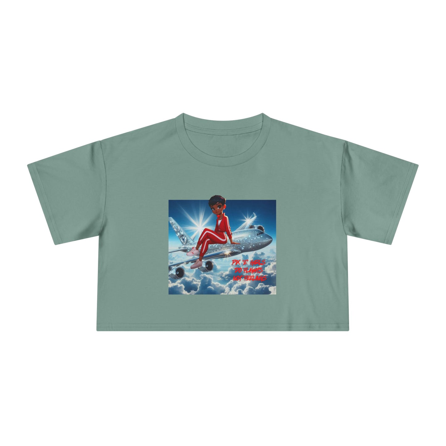 Pix’E’ Girls Do Flights Not Feelings Unisex Crop Tee