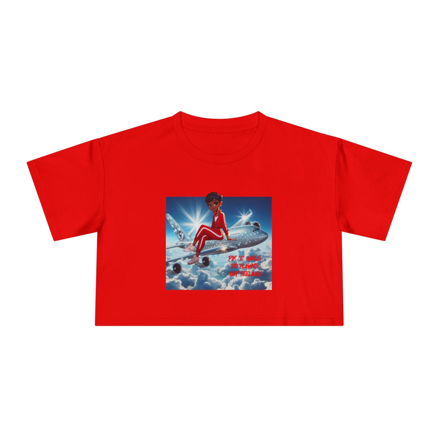 Pix’E’ Girls Do Flights Not Feelings Unisex Crop Tee