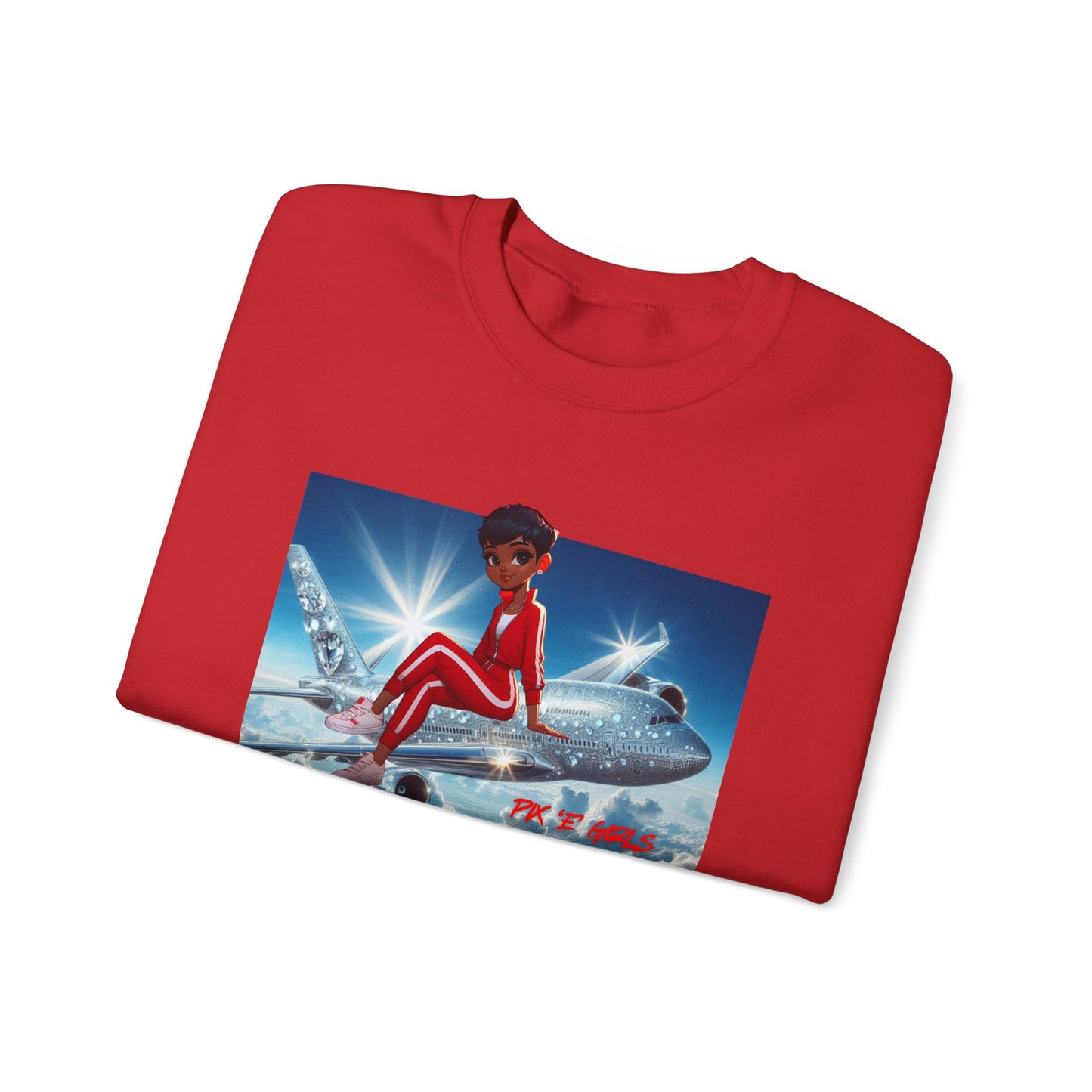 Pix’E’ Girls Do Flights Not Feelings Unisex Heavy Blend™ Crewneck Sweatshirt