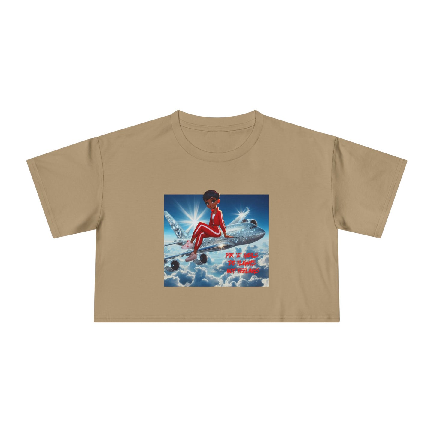 Pix’E’ Girls Do Flights Not Feelings Unisex Crop Tee