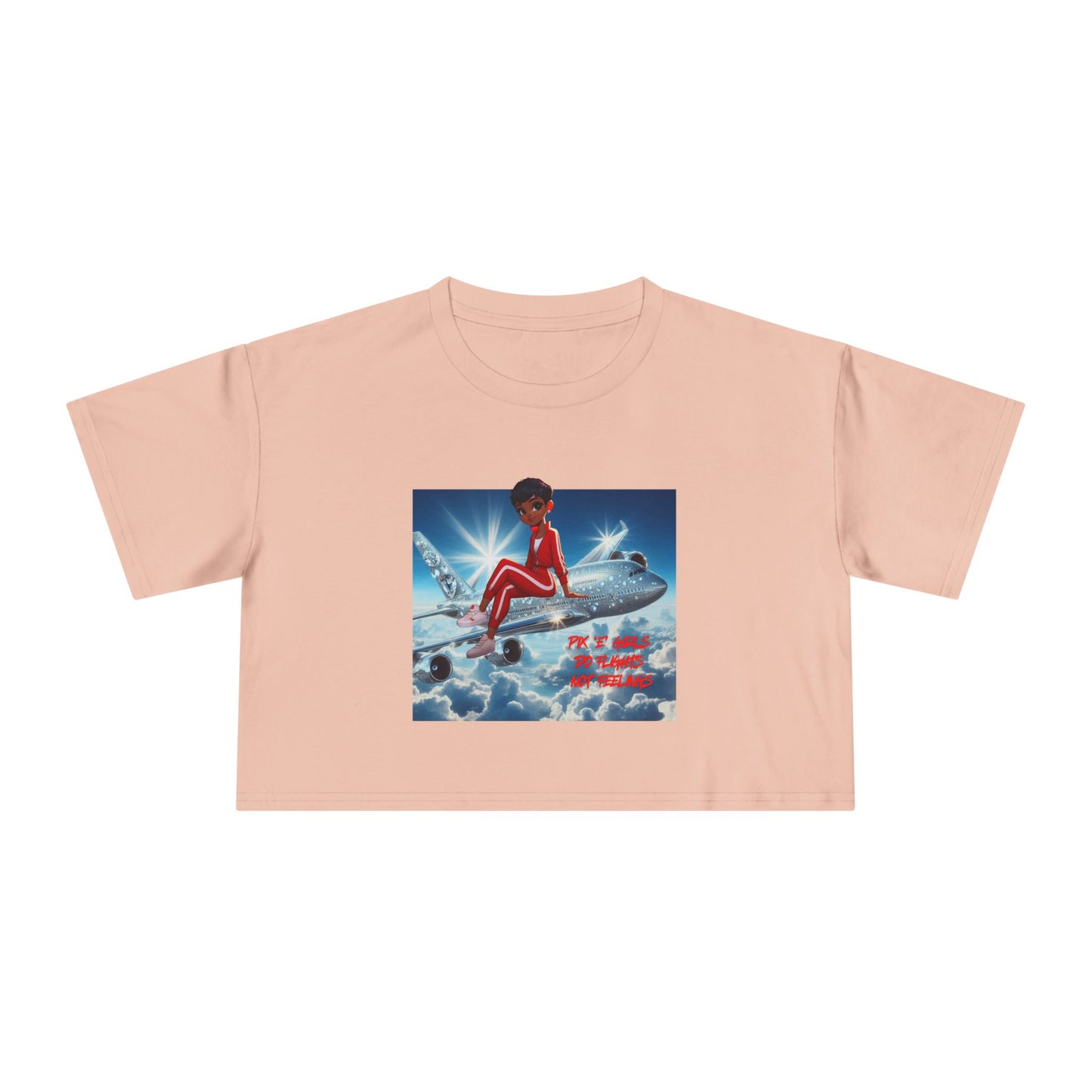 Pix’E’ Girls Do Flights Not Feelings Unisex Crop Tee