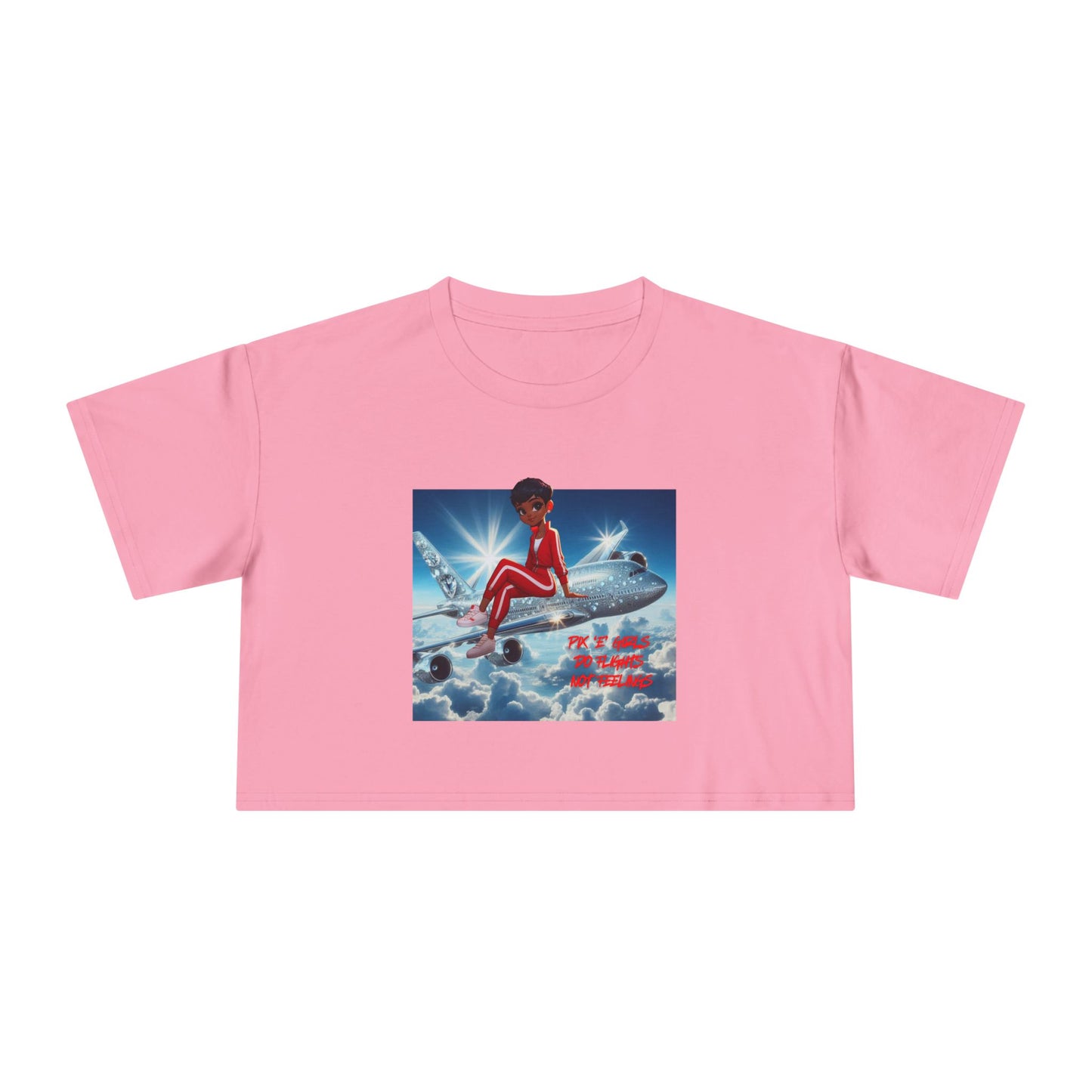 Pix’E’ Girls Do Flights Not Feelings Unisex Crop Tee