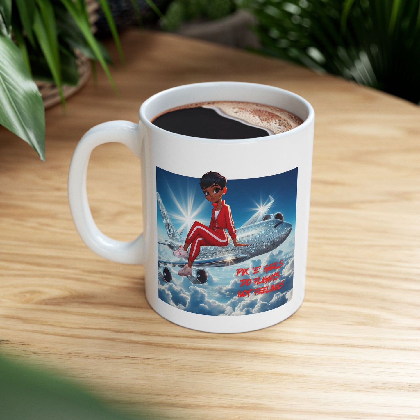 Pix 'E’ Girls Do Flights Not Feelings Mug